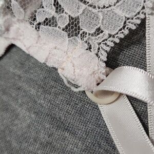 Vintage Intimates Sleepwear Vintage Lacey Floral Lingerie Satin Teddy Chemise Slip Vneck